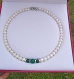 Noble Red Green Jade & Pearl Necklace DIY Women Hot Jewelry