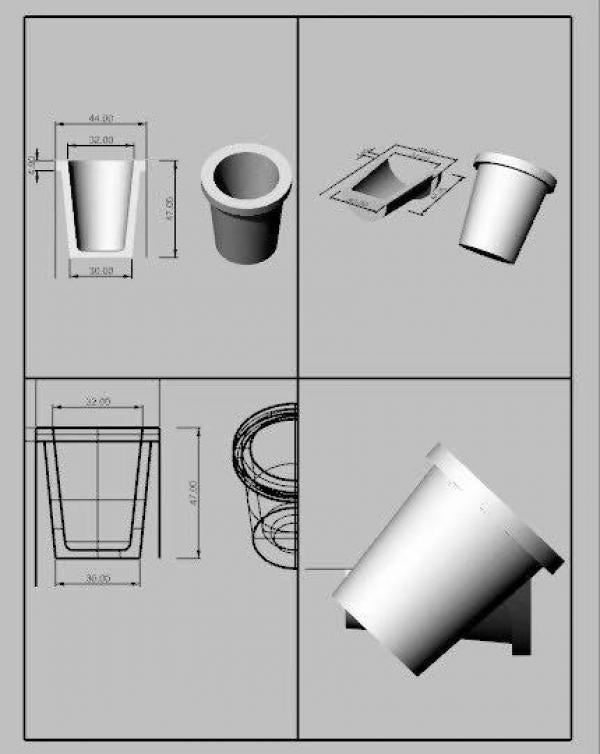 Graphite Crucible for Melting Gold and Silver, High Purity
