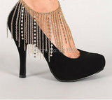 Women Rhinestone Chains Anklets Jewelry 2 Colors