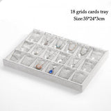 Grey Velvet Jewelry Tray Organizer Box Necklace Ring Earring Holder