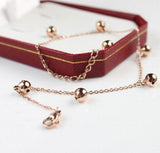 Rose Little Bells Anklet Titanium Steel Fine Jewelry