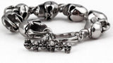 316L Stainless Steel Skull Biker Bracelet 8.26''