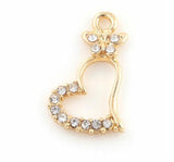 20PCS 22x13mm Butterfly Heart Pendant Charms for Memory Locket