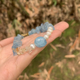 Aquamarine Bracelet Stone Irregular Jewelry
