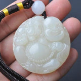 Natural Afghan Sheep Fat Jadeite Buddha Pendant