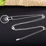 SloveCabin 925 Silver Zircon Bead Pendant Necklace Party Jewelry