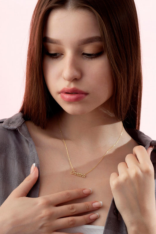 Personalized Diamond Name Necklace,Custom Birthday Gift for Women