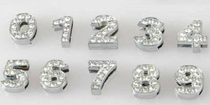 100pcs 10mm 0-9 Number Slide Charm for Wristband Necklace