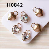 100PCS Clear Crystal Heart Charms DIY Jewelry Finding Necklace Bracelet