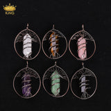 Tree of Life Pendant Set with Crystal Points