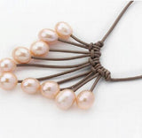 Pink Gray Freshwater Pearls Necklace for Women
