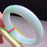 Zheru Jewelry Natural Burmese Emerald 54-64mm Light Green Two-Color Bracelet