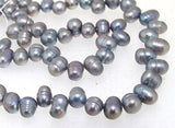 6MM Grey Baroque Cultured Freshwater Pearl Loose Beads 14inches AA