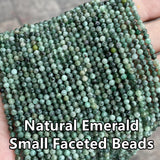 3mm Faceted Green Emerald Stone Beads for Jewelry Making