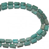Faceted Amazonite Beads Cylinder Spacer For Jewelry DIY