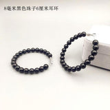 8MM Bead Pearl Earrings Circle Ring Female Temperament