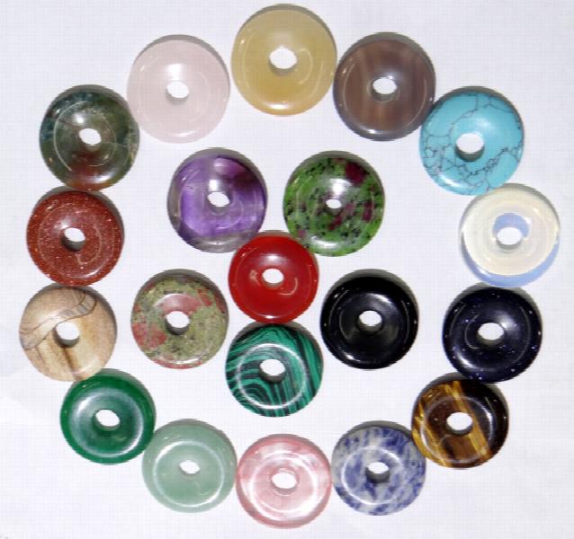 35mm Natural Stone Donut Pendant for DIY Jewelry Making Necklace 10PCS