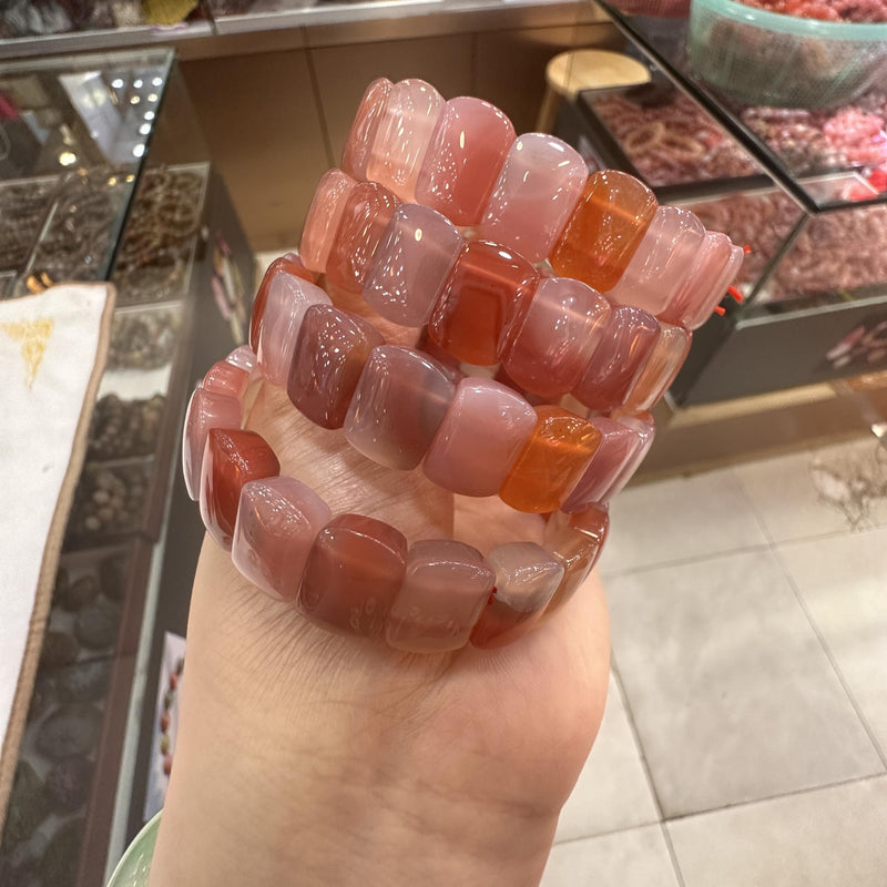 Natural Yanyuan Agate Bracelet Gemstone Bangle For women