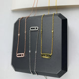 Messica925 Sterling Silver Necklace with Sliding Diamonds