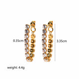 CZ Pearl Stud Earring Stainless Steel Long Tassel Chain Earring for Girls