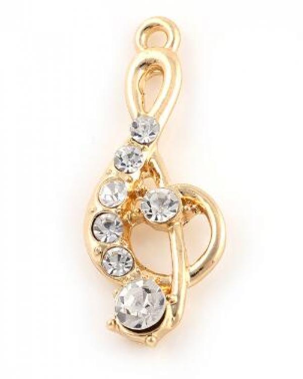 20PCS Music Note Pendant Charms for Floating Locket (Gold/Silver)
