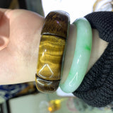 Yellow Tiger Stone Beads Bracelet Gemstone Bangle for Man