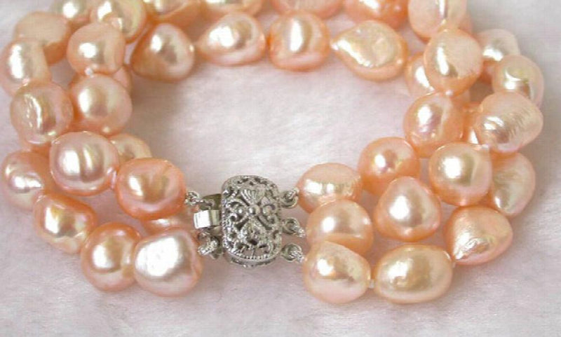 Pink Baroque Pearl Bracelet Bangle Natural