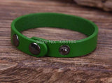 G88 Green Leather Bracelet Cuff Unisex
