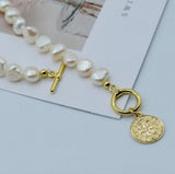 Baroque Freshwater Pearl Bracelet Plated, OT Buckle