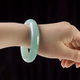 Zheru Jewelry Natural Burmese Jadeite 54mm-64mm Bracelet
