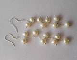 Wedding Pearl Earrings 7mm Freshwater Pearls Grape Fine Jewelry Dangle Earrings