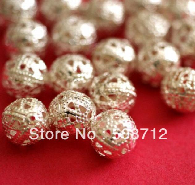 1000pcs 10mm Silver Plated FILIGREE BEADS