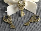 60pcs Antique Bronze Plated Key Shape Charms Pendants for Jewelry DIY