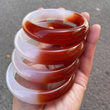 Zheru Jewelry Natural Agate Chalcedony Two-Color 54mm-64mm Bracelet