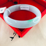 Natural Jadeite Bracelet Light Green Bicolor 52-61mm Female Jade Gift