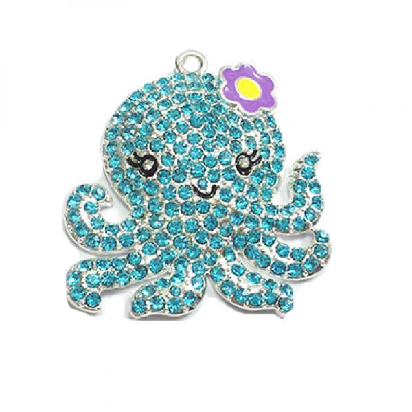 Octopus Rhinestone Pendant for Summer Necklace