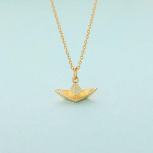 925 Silver Origami Folding Heart Necklace for Girls Women