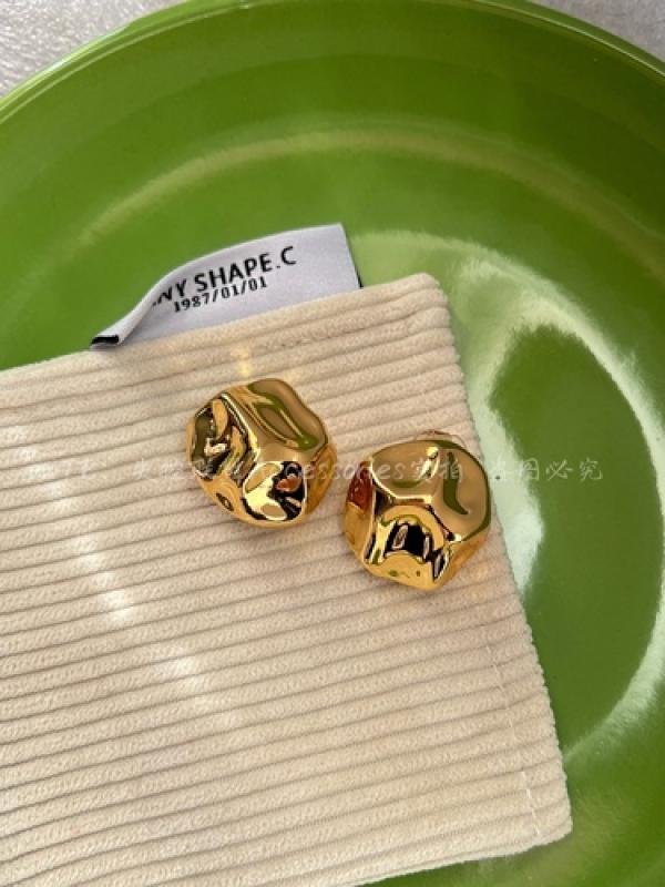 Geometric Ear Clip Earrings - Cold Wind Pleated Design