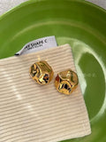 Geometric Ear Clip Earrings - Cold Wind Pleated Design