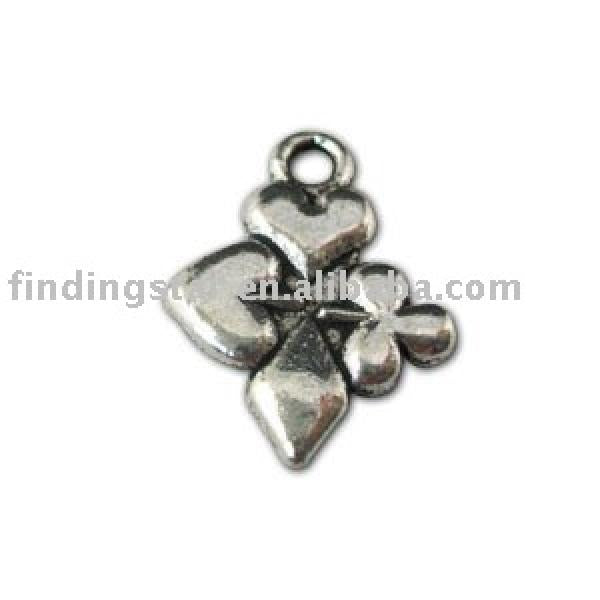 300pcs Tibetan Silver Heart Cross Charm