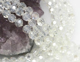 500pcs 8mm Mixed Glass Beads Rondelle Oval Spacer Crystal Necklace Hole