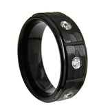 8mm Tungsten Carbide Anniversary Ring with Stones