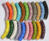 Mixed Micro Pave Long Bending Tube Crystal Beads for Bracelet DIY