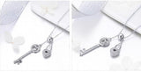 Heart Lock Chain Pendant Necklace 925 Sterling Silver Romantic Jewelry