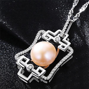 925 Silver Necklace Pendant Natural Pearl Fine Jewelry Woman Single Necklaces