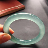 Zheru Jewelry Natural Light Green Burmese Jade 54-64mm Bracelet