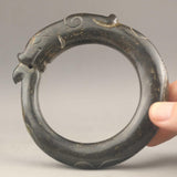 Chinese Jade Hand Carved Dragon Bangle Bracelet