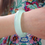 Zheru Jewelry Light Green Burmese Jade Bangle Princess Gift