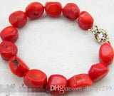 8''13mm Red Coral Bracelet