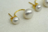 Natural Freshwater Pearl Stud Earrings Wedding Bridal Women Jewelry